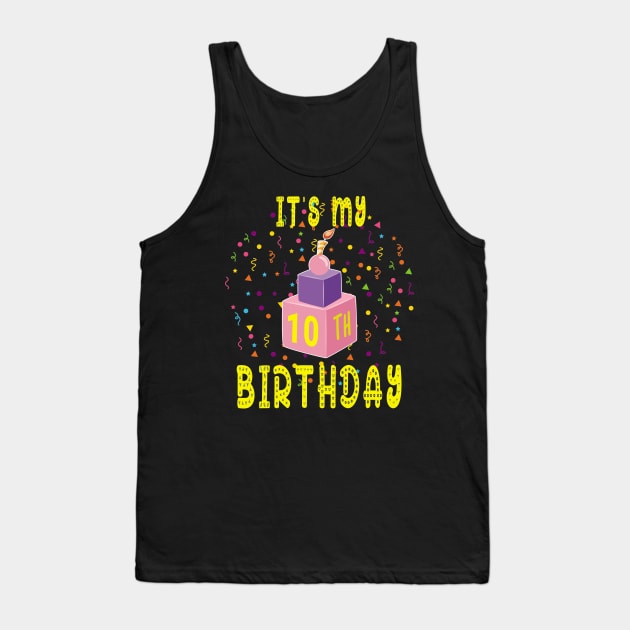 Birthday Shirt it is my 10Th Birthday Blocks Bricks Gift Tee Tank Top by kaza191